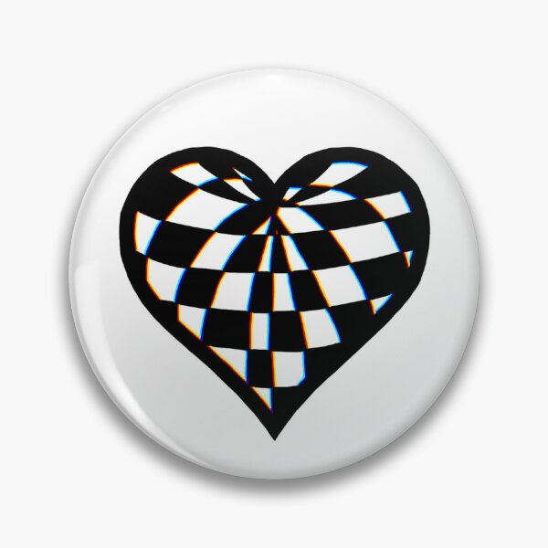 Item preview, Checkered illusion heart designed and sold by Pandaerable.