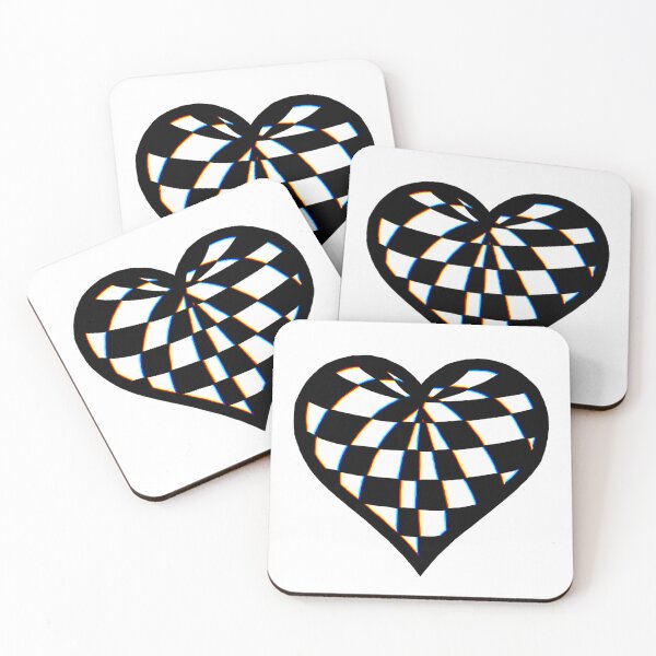 Item preview, Checkered illusion heart designed and sold by Pandaerable.