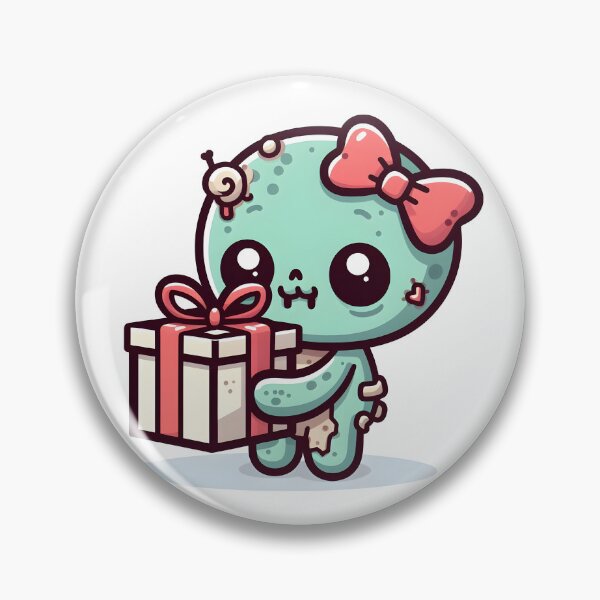 Item preview, Kawaii Gentle Zombie With Gift Box designed and sold by CanvasCutie.