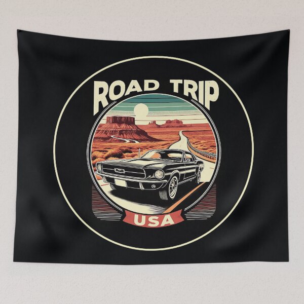 Item preview, Vintage Road Trip USA - Retro travel poster in minimal design designed and sold by pod24.