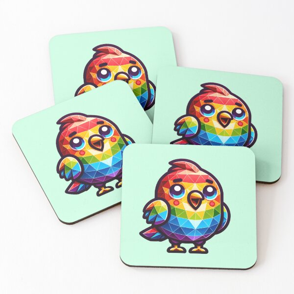 Item preview, geometric rainbow bird designed and sold by seahorse crossing.