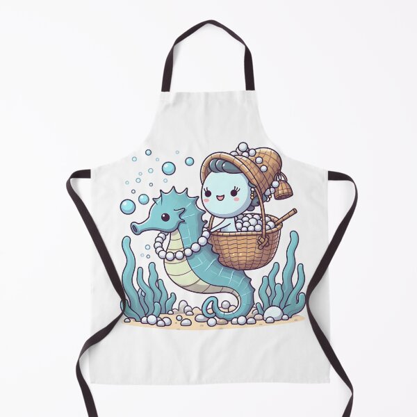 Aperçu de l'œuvre Tisserand de paniers sous-marins Kawaii avec collier de perles créée et vendue par CanvasCutie.