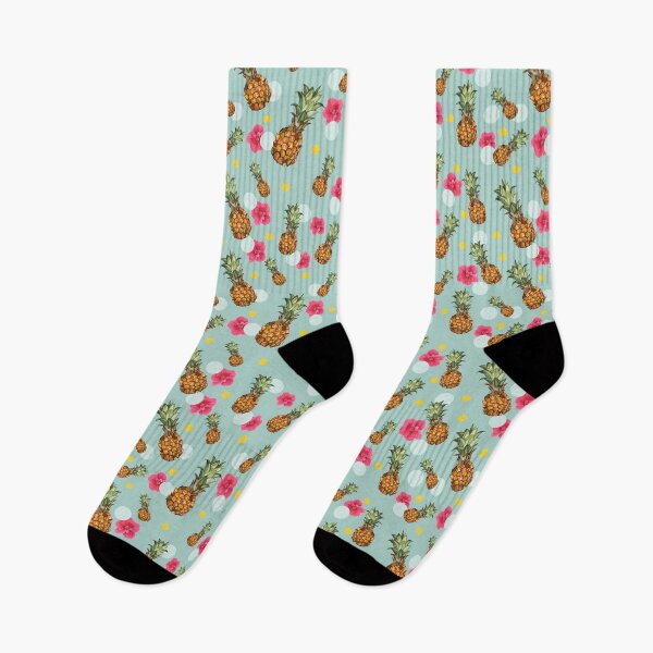 Item preview, Tropical Paradise: summer pineapple and hibiscus pattern designed and sold by Andrea Longar.