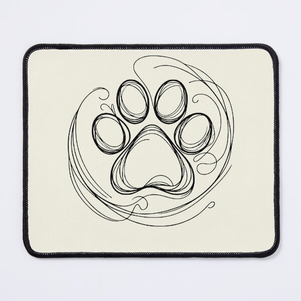 Item preview, Copy of Cute dog paw print mono line pet footprint minimal design, paw print master, White paw print, minimal style, pet lovers, animal lovers, dog lovers designed and sold by Collagedream.