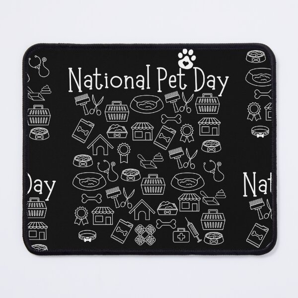Item preview, Celebrate National Pet Day White Line Drawing Design designed and sold by EarthArtDesigns.