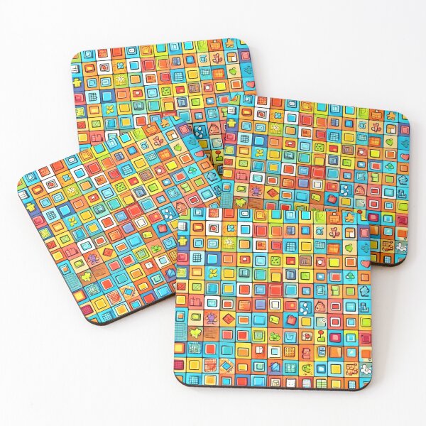 Item preview,  Comic Object Patterns: Colorful Art designed and sold by Health And Fitness Posts e-Store.