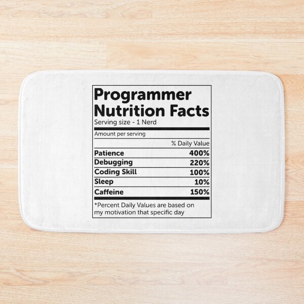 Item preview, Programmer Nutrition Facts designed and sold by ScienceCorner.