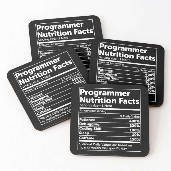 Item preview, Programmer Nutrition Facts designed and sold by ScienceCorner.