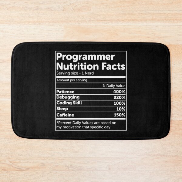 Item preview, Programmer Nutrition Facts designed and sold by ScienceCorner.