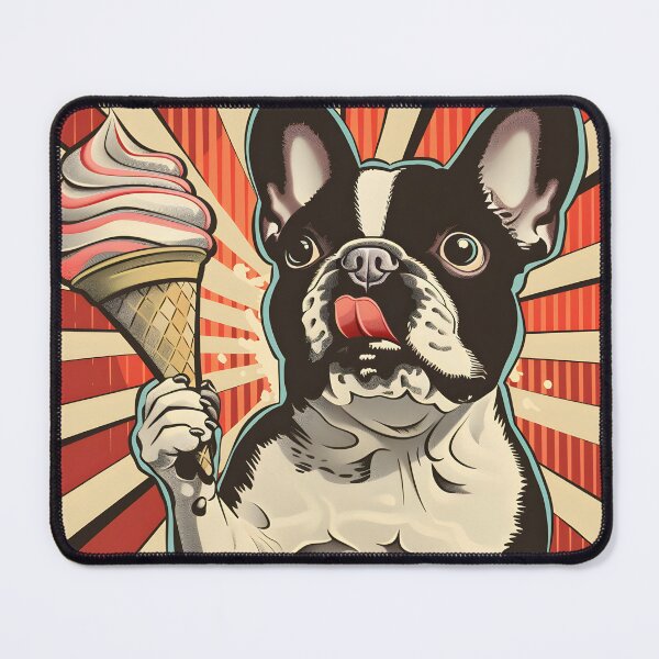 Artikelvorschau, French Bulldog enjoying icecream entworfen und verkauft von reggierainbow.