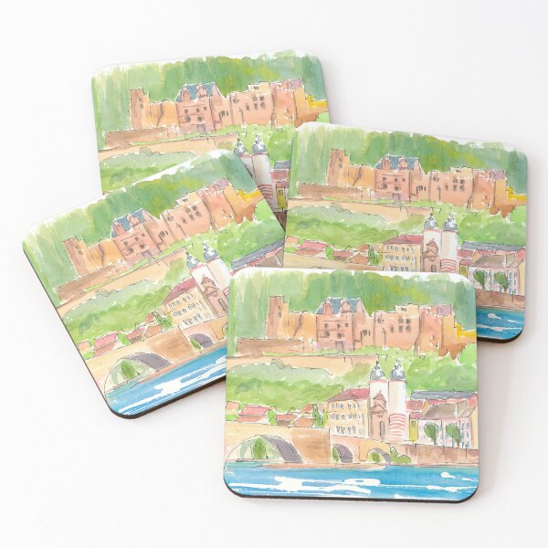 Item preview, Heidelberg Germany View of Old Town and Castle designed and sold by artshop77.