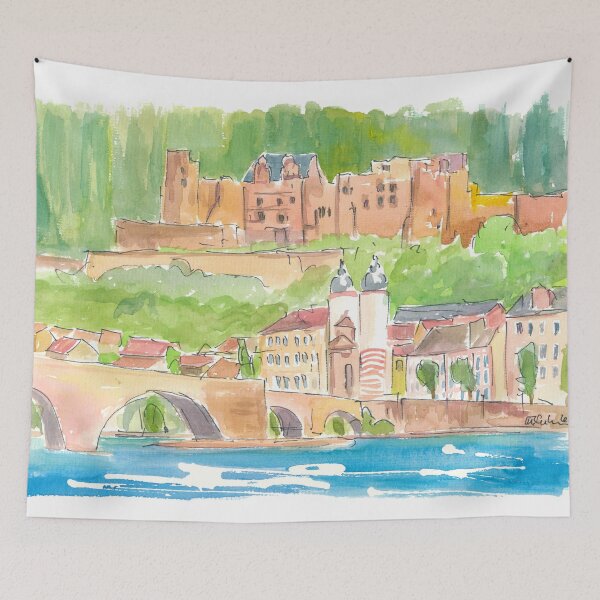 Item preview, Heidelberg Germany View of Old Town and Castle designed and sold by artshop77.