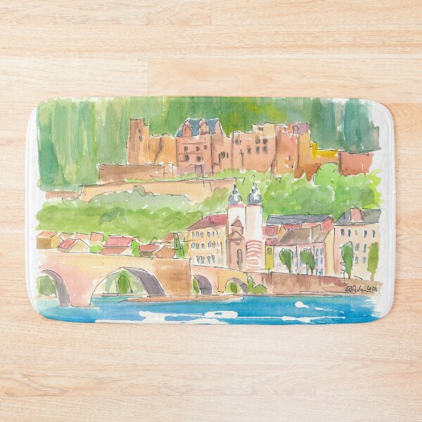 Item preview, Heidelberg Germany View of Old Town and Castle designed and sold by artshop77.