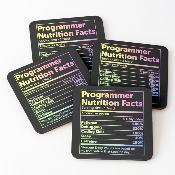 Item preview, Programmer Nutrition Facts designed and sold by ScienceCorner.