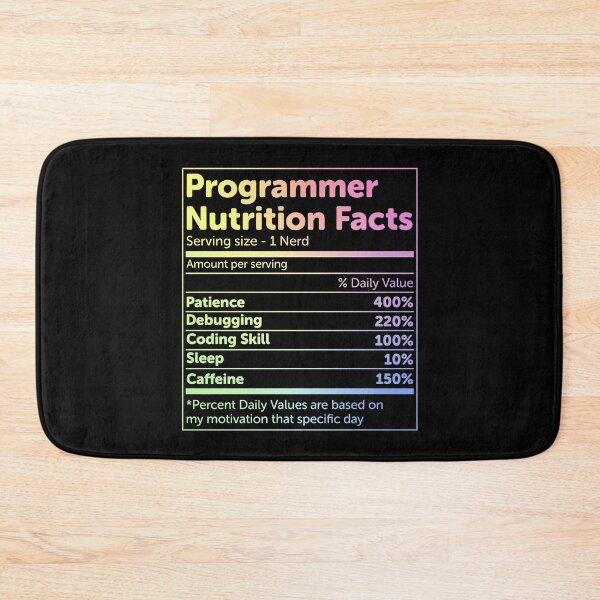 Item preview, Programmer Nutrition Facts designed and sold by ScienceCorner.