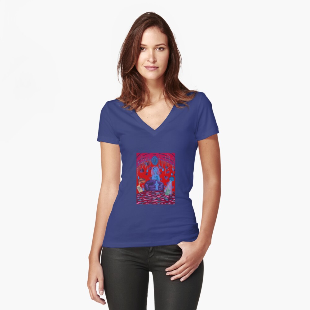 Item preview, Fitted V-Neck T-Shirt designed and sold by marie-magnetic.