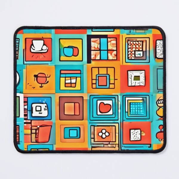 Item preview, Playful Square Designs: Cartoon Style designed and sold by Health And Fitness Posts e-Store.