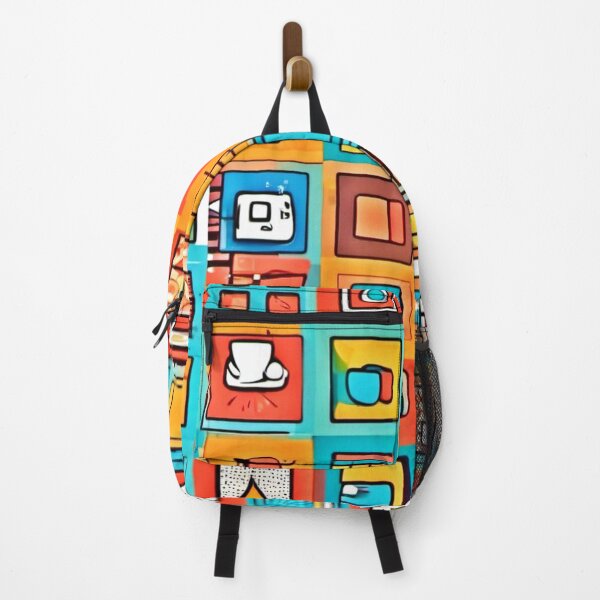 Item preview, Playful Square Designs: Cartoon Style designed and sold by Health And Fitness Posts e-Store.
