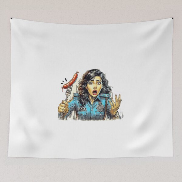 Item preview, Police Woman, sausage on a Fork. Get Forked designed and sold by Get-Forked.