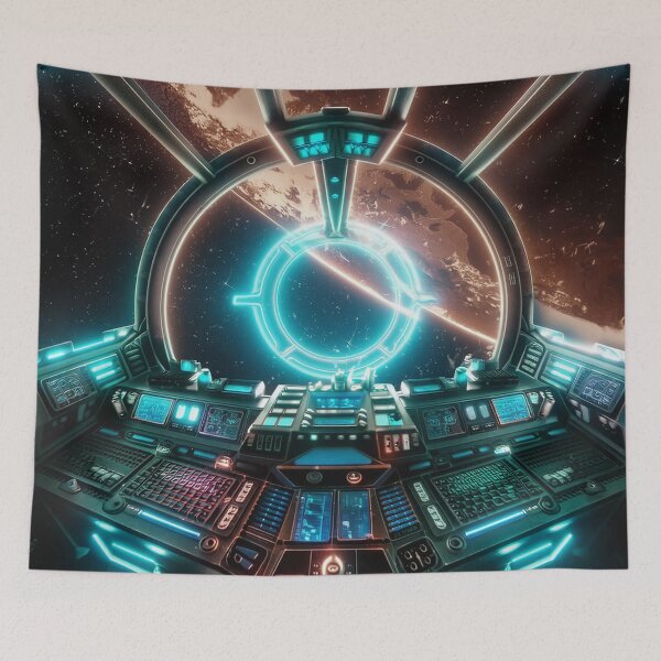 Item preview, Starship Cockpit designed and sold by Synthwave Poem.