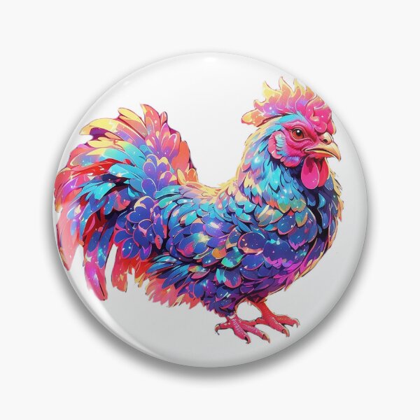 Item preview, Iridescent Retro Rooster Chicken designed and sold by LevCreates.
