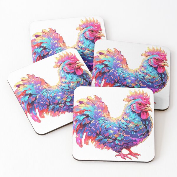 Item preview, Iridescent Retro Rooster Chicken designed and sold by LevCreates.