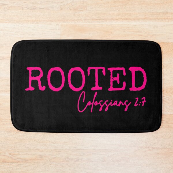 Item preview, Rooted in Jesus, Colossians 2:7, pink design.  designed and sold by MoriaStore.