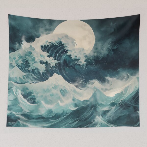 Item preview, Luna - Big Moon On Dark Sky Over The Restless Sea designed and sold by ArtRenavet.