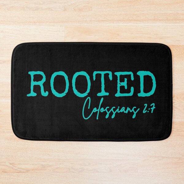 Item preview, Rooted in Jesus, Colossians 2:7, sky blue design.  designed and sold by MoriaStore.