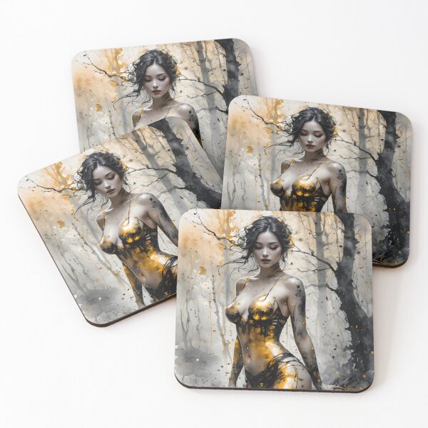 Item preview, Golden Armor Goddess in Enchanted Forest - Mythological Beauty designed and sold by ByteyCreatives.