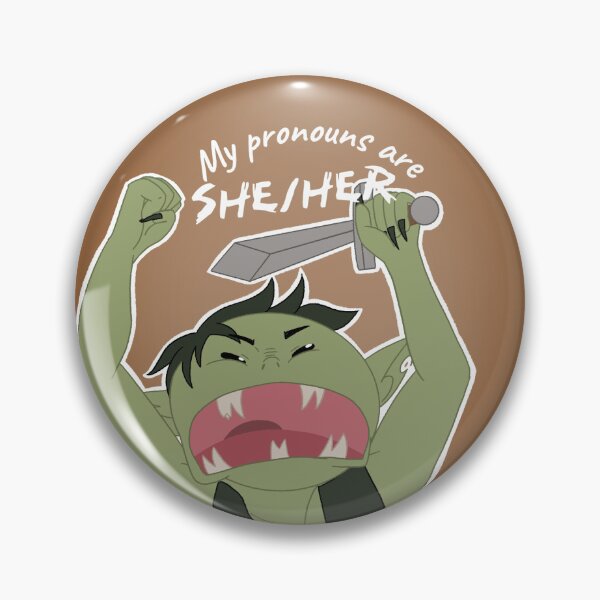 Item preview, Pronoun Goblin (She/Her) designed and sold by hatandgoggles.
