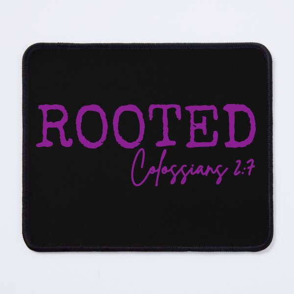Item preview, Rooted in Jesus, Colossians 2:7, purple design.  designed and sold by MoriaStore.