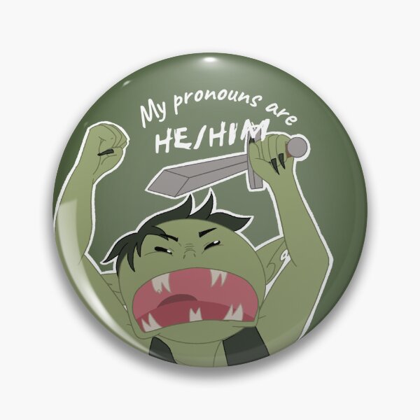 Item preview, Pronoun Goblin (He/Him) designed and sold by hatandgoggles.