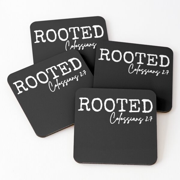 Item preview, Rooted in Jesus, Colossians 2:7, white design.  designed and sold by MoriaStore.