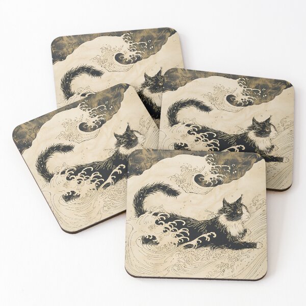 Item preview, Hokusai Wave Rider: Ukiyo-e Cat Adventure Design designed and sold by inoVink.