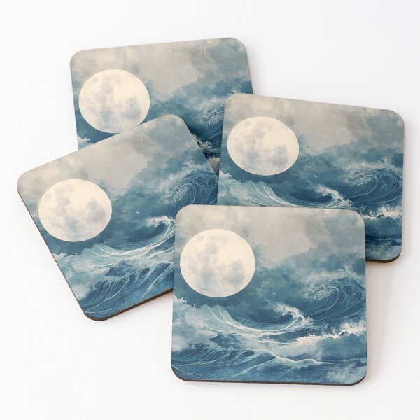 Item preview, Luna - Big Moon Over The Restless Sea designed and sold by ArtRenavet.