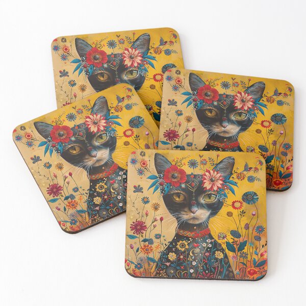 Item preview, Frida's Feline: A Kaleidoscope of Color Cat  designed and sold by inoVink.