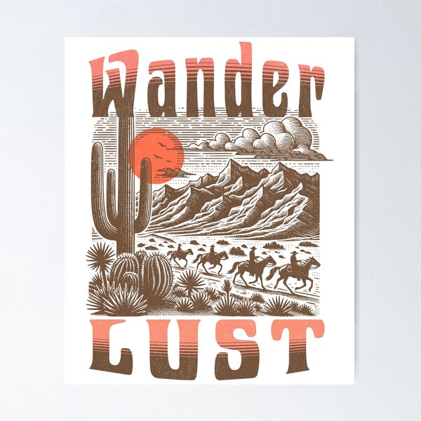 Item preview, Wanderlust travel and adventure lovers Print designed and sold by Thehatinthecat.