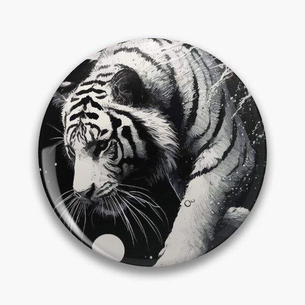 Item preview, Monochromatic Tiger Diving Underwater At Night designed and sold by TomFrontierArt.