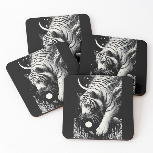 Item preview, Monochromatic Tiger Diving Underwater At Night designed and sold by TomFrontierArt.