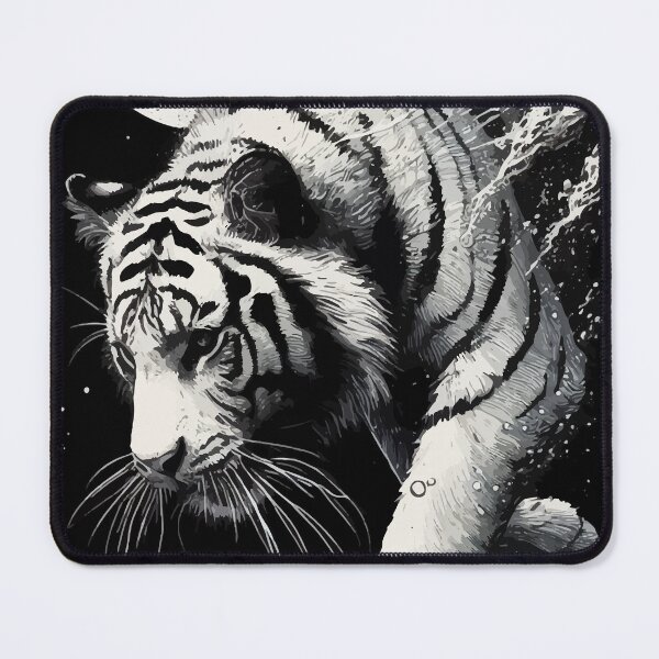 Item preview, Monochromatic Tiger Diving Underwater At Night designed and sold by TomFrontierArt.