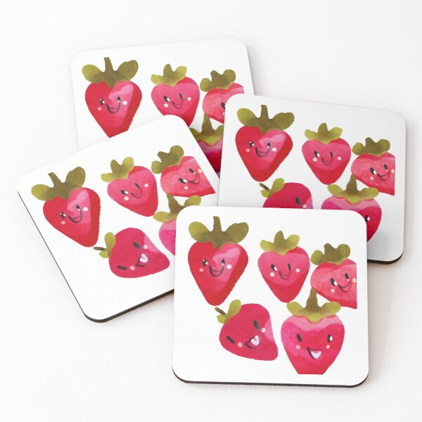 Item preview, Cute Smiling Strawberries designed and sold by ha11e11.