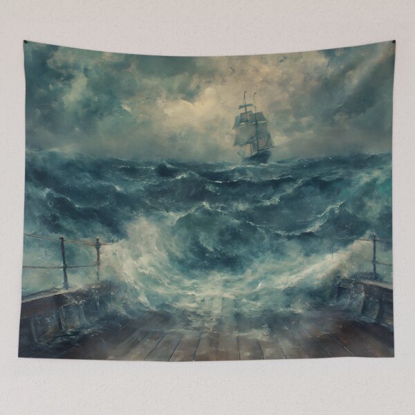 Item preview, A view of the turbulent sea from the deck of a sinking 18th-century ship. designed and sold by ArtRenavet.