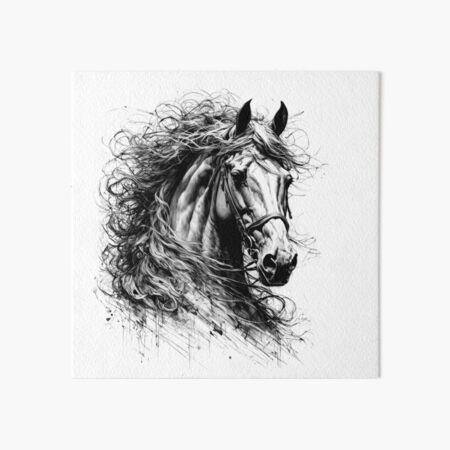 Horse art original horse ink sketch 