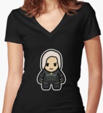 Black Lady Women's Fitted V-Neck T-Shirt