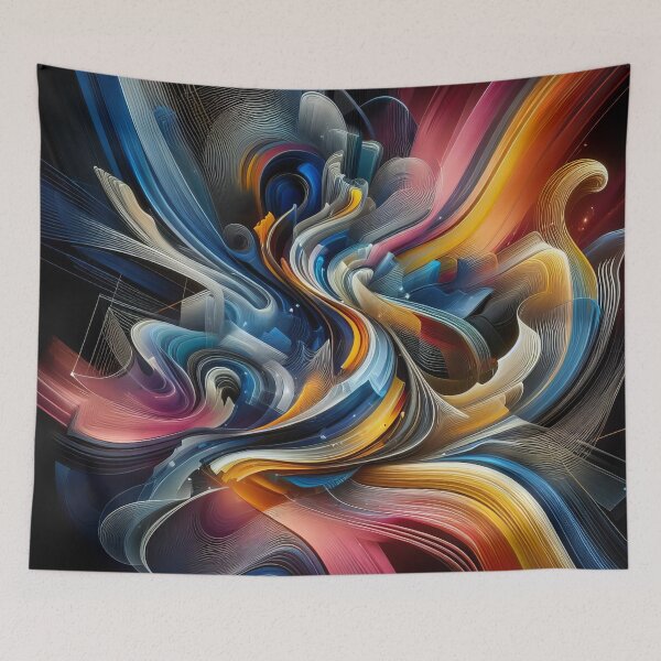 Item preview, Interstellar Whirl Abstract Orchestration of Galactic Waveforms designed and sold by ArtComixHaven.