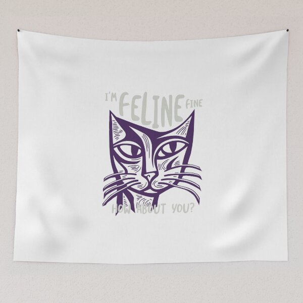 Item preview, Funny Cat Pun for Cat Owners Feline Fine designed and sold by whyitsme.