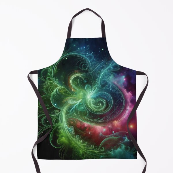 Item preview, Galactic Flourish A Dance of Nebulous Green Spirals designed and sold by ArtComixHaven.
