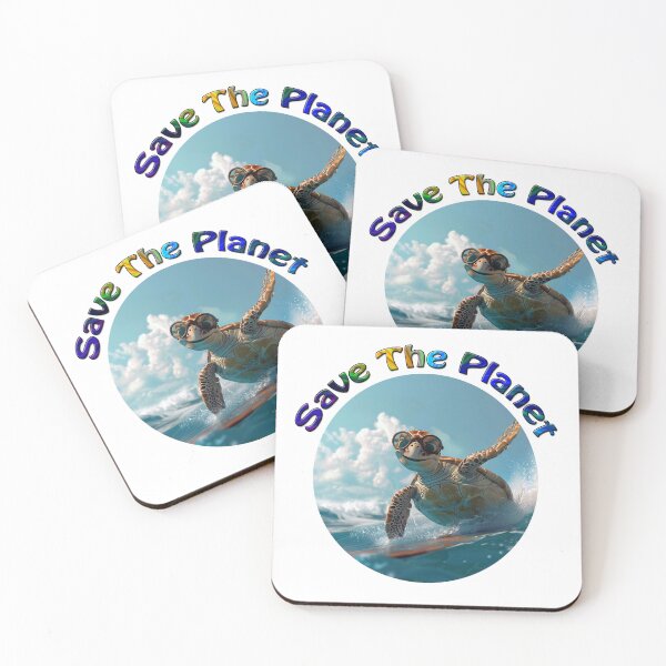 Item preview, Save the Planet surfing turtle designed and sold by FaganStudio6696.