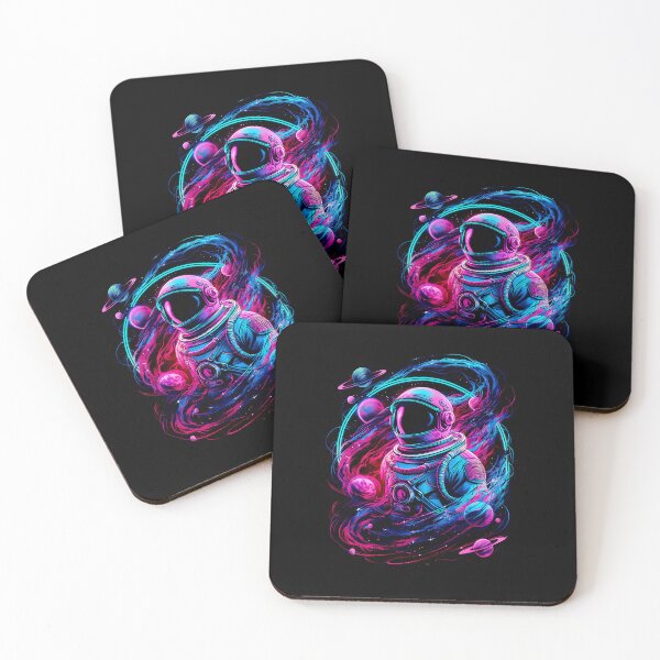 Item preview, Cosmic Neon Astronaut - Portrait In Magic Space designed and sold by karsad.